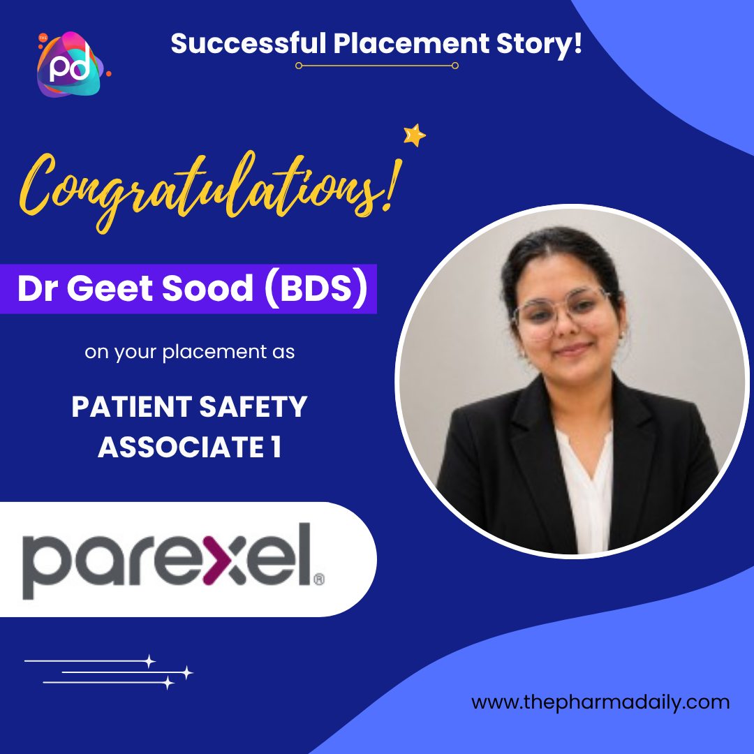 Dr Geet Sood (BDS) - Patient Safety Associate I at Parexel